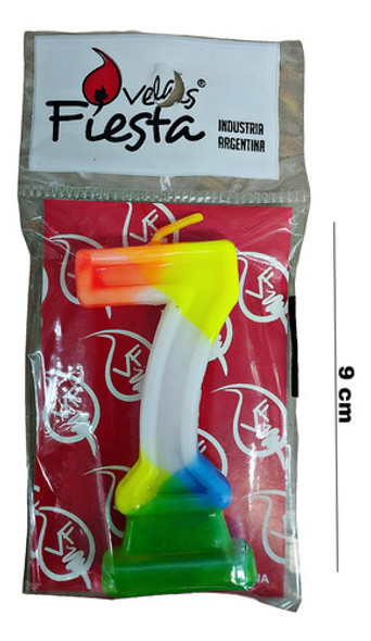 Vela Numero Fluo Fiesta Nº7 1