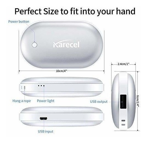 Calentador De Manos, Usb, Calefaccion Doble Cara - Plateado 1