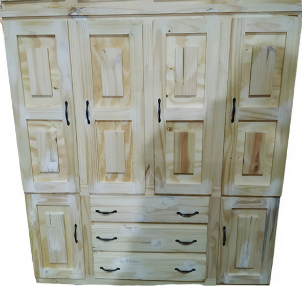 Ropero En Pino Macizo Cajonera 1,60 Metros  Placard Grande 0
