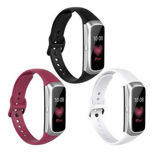 3 Mallas Para Galaxy Fit Sm-r370 Blanco / Vino / Negro -8b8n 0
