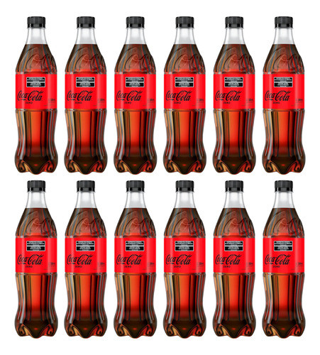 Coca Cola Botella 500ml Zero Pack X12 Gaseosa Zetta Bebidas 0