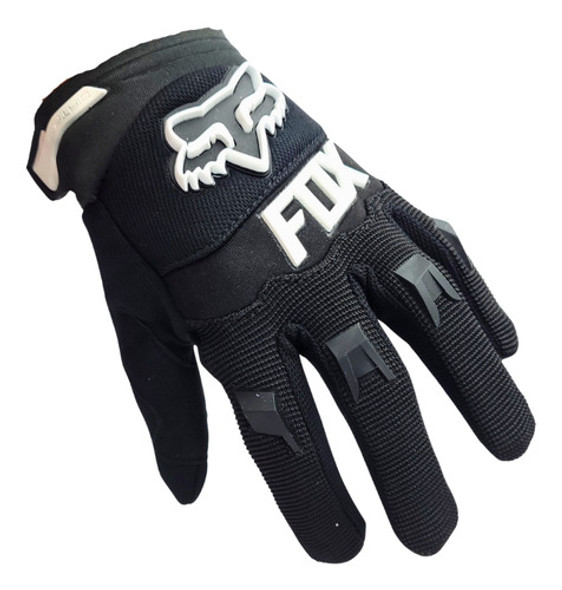 Guantes Dedos Largos Fox Dirtpaw Infantil M Negro Blanco 1