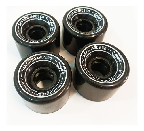 Set 4 Ruedas 60mm Banga Boards Cruiser Penny Longboard Skate 0