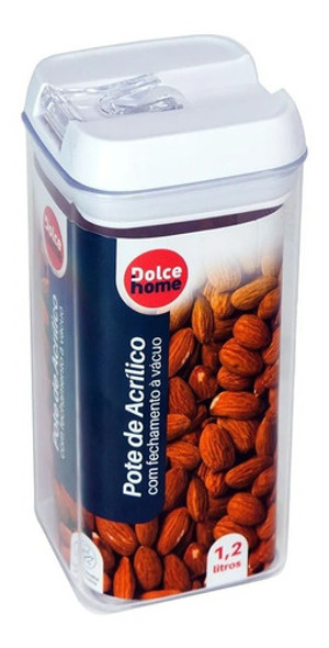 Pote De Acrílico Com Fechamento Hermético 1,2 L - Dolce Home 0