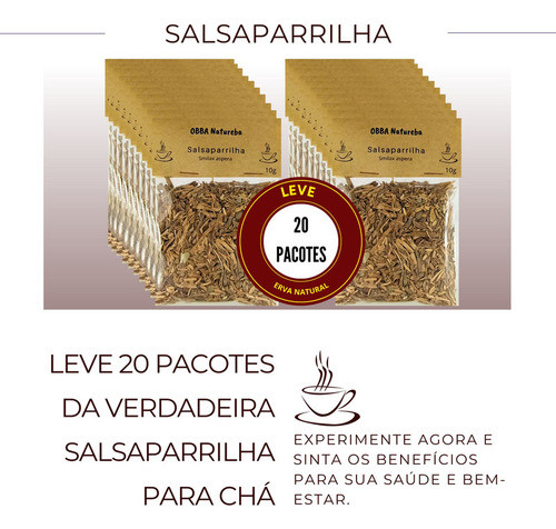 Kit 20chá Legitimo De Salsaparrilha - Puro Natural Autentico 1