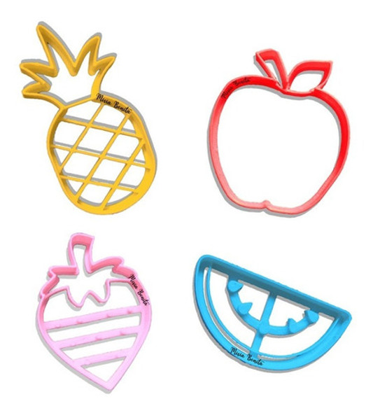 Kit Frutas X4 - Moldes Galletas Cortante - Cortante Masas 0