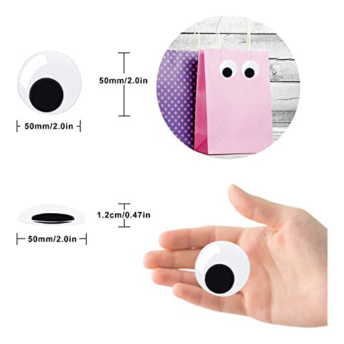 Kimober Googly Eyes De 2 Pulgadas Para Manualidades, Grandes 1