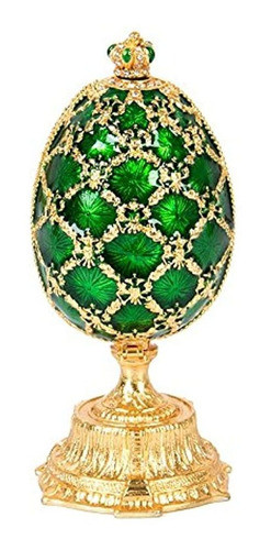 Qifu Pintado A Mano Esmaltado Faberge Huevo Estilo Decorativ 1