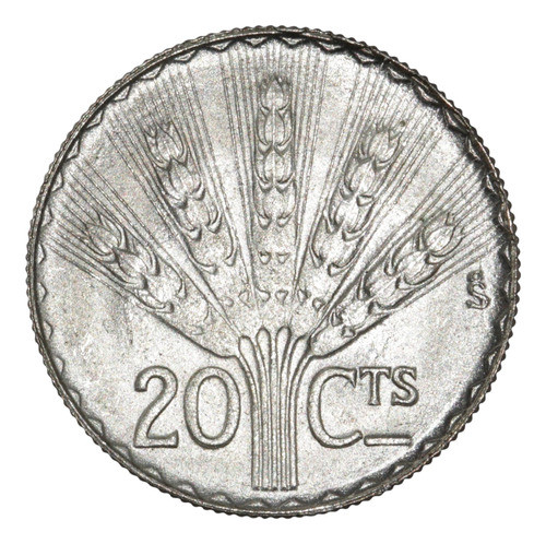 Moneda De Plata Uruguay 1942 Trigo - 20 Centésimos 0