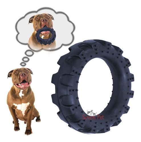 Brinquedo Para Pitbul Pneu Maciço Para Cachorros Grande 20cm 0