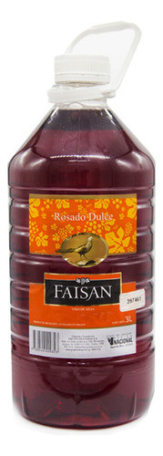 Vino Faisan 3 Litros (lts) Bidón Rosado Dulce Suchina S.a 0