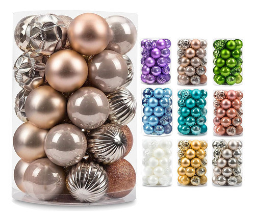 Adornos De Bola De Navidad De 40mm 34pcs. Champagne 0