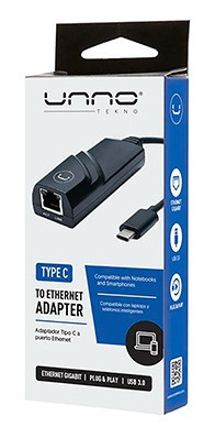 Adaptador Unno Tipo C-ethernet Rj45 - Tecnobox 1