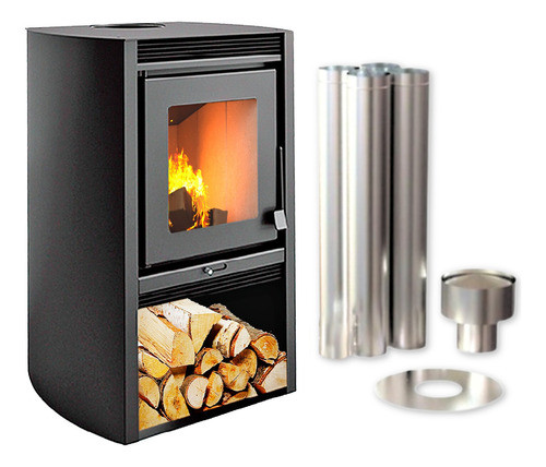 Calefactor A Leña Doble Combustión + Kit Techo Completo 0