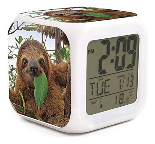 Reloj Despertador Perezoso Reloj De Luz Nocturna Que Cambia 0