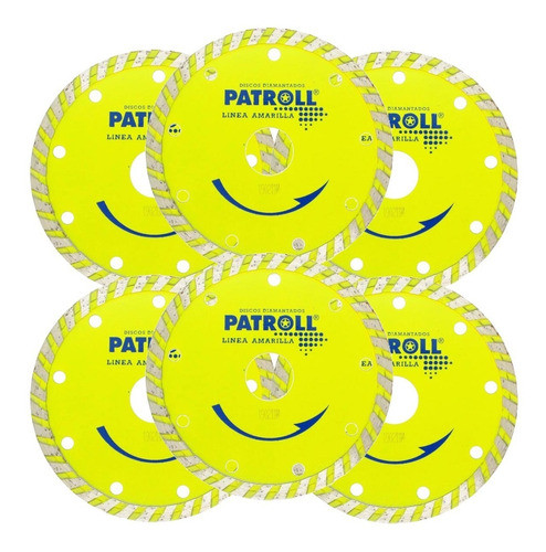 Pack 6 Disco Diamantado Turbo Pyt-4.5 Patroll Linea Amarilla 0