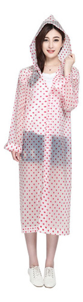 Capa De Chuva Vermelha Transparente Wave Point, Poncho Com C 0