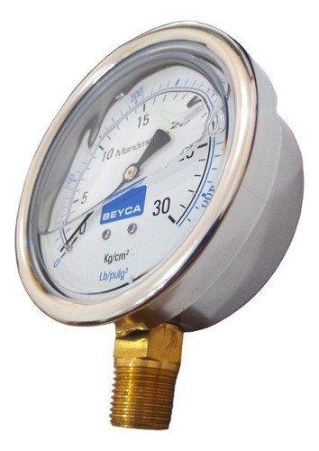 Manómetro 0-30 Kg/cm2 Mm4-48 Beyca C/glicerina (100mm) 1