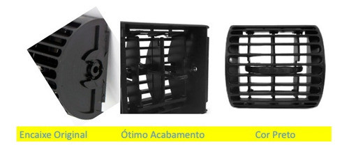 Kit 2 Difusor Grade Saida Ar Corsa Classic 2006 2007 Preto 1