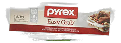 Charola Profunda Para Horno Pyrex Easy Grab Vidrio 8 In 0
