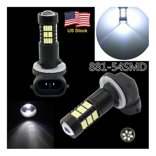 2 X 881 6000k Alta Potencia Blanco 54smd 4014chip Coche Nieb 1