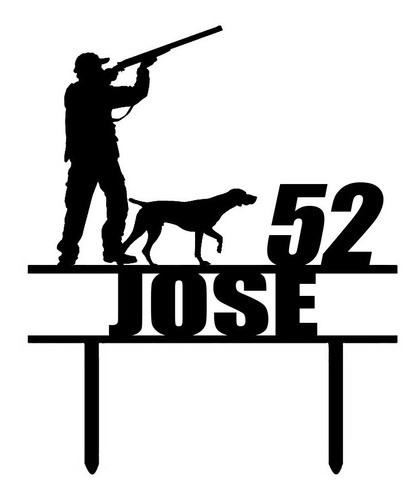 Cake Topper Adorno Torta - Cazador Caza - Personalizable 0