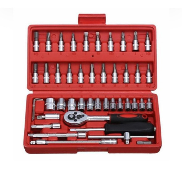 Set De Dados Y Punteros 46 Piezas, Encastre 1/4 PuLG 1