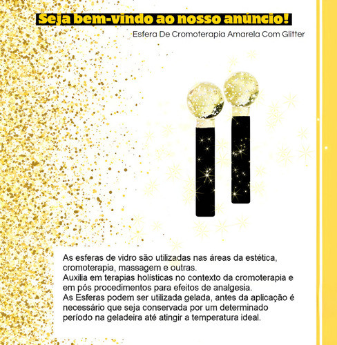 Esferas Amarela Cromoterapia Massagem Facial Com Glitter 1