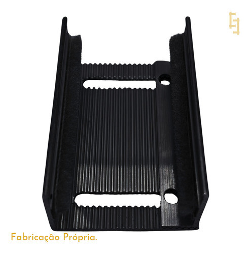 Kit 3 Guia U Ajustável Para Porta De Correr Alumínio Preto 1