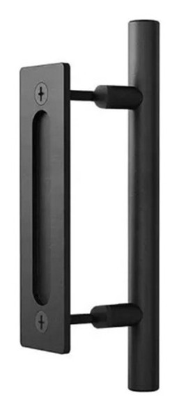 Manijon Con Cubeta P/puerta Granero Negro Acero Inoxi Radem 0