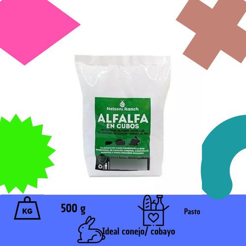 Alfalfa En Cubos Cobayos Conejos Roedores Nelsoni 500 Gramos 1