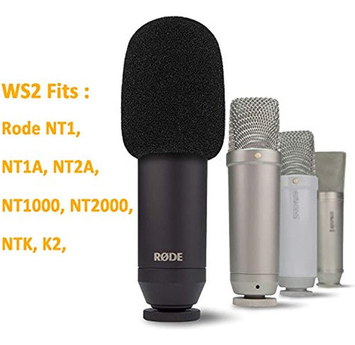 Ws2 Micrófono Pop Filtro/parabrisas Compatible Con Rode Nt1- 1