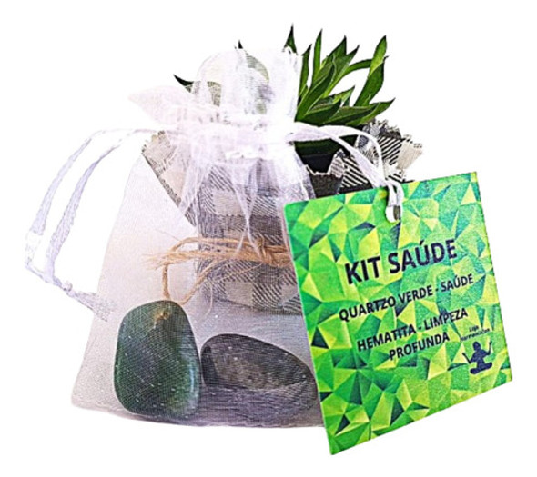 Kit Saude  Quartzo Verde  Hematita  Pedras Naturais 1