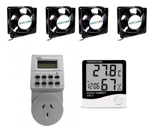 Kit Indoor Cooler 4  X 4 U+timer Digital+termohigrometro 0