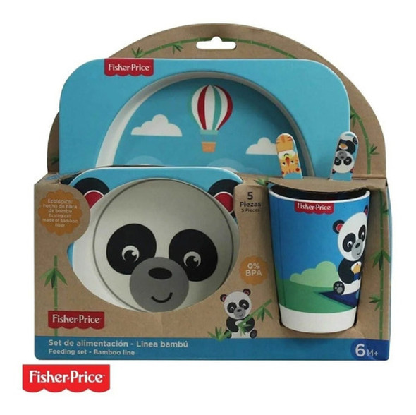 Set De Alimentación Linea Bambú Oso Panda Fisher-price 5 Pza 1