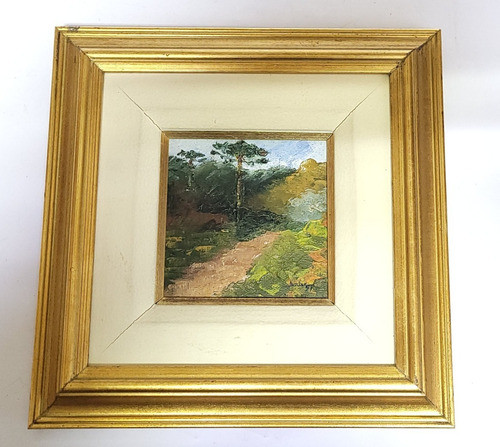 Quadro  Ost Paisagem C/ Pinheiros Ass. Denise 97  22x22 Cm 0