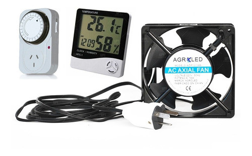 Kit Ventilación Cooler 4 Pulgadas Cableado Con Timer Y Htc 0