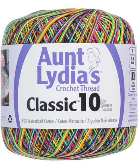Hilo De Crochet Clásico Aunt Lydia, Negro, Luz Negra 0