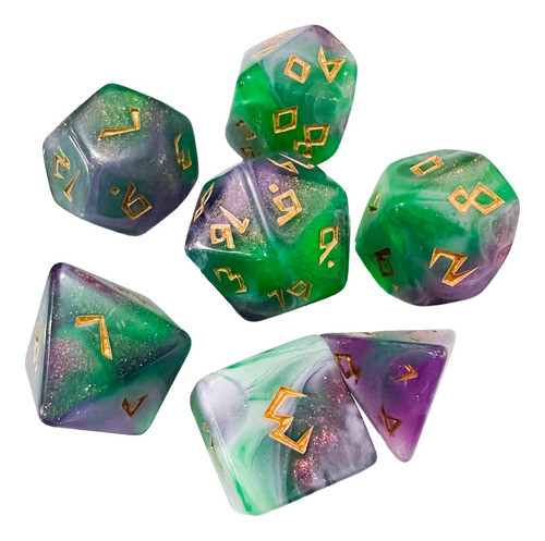 2 X 2-4pack 7pcs Dados Poliédricos D4 D6 D8 D10 2 Peças 1