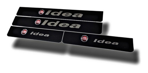 Cubre Zocalos Carbono Fiat Idea Logo Resinado 1