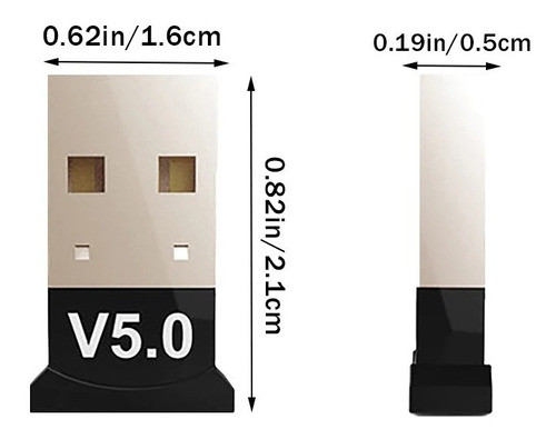 Adaptador Usb Bluetooth 5.0 Csr Dongle Para Pc Notebook 20m 1