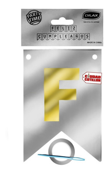 Banderín Feliz Cumpleaños Color Plateado Y Dorado - Cc 0 Banderín Feliz Cumpleaños Color Plateado Y Dorado - Cc 0