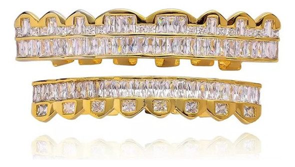 Parrilla Dientes Grillz Strass No Oro Trap Hip Hop 29 0