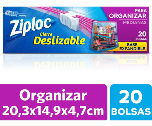 Ziploc Bolsas Para Organizar Y Llevar Mediana X 20 Unidades 0