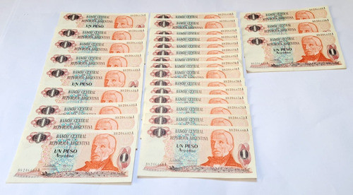 Billetes De 1 Peso Argentino Mb Y S/c Cant.27 1
