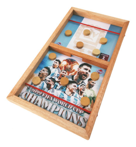 Kinga Scaloneta Sling Puck Juego De Mesa Madera Tejo Metegol 0
