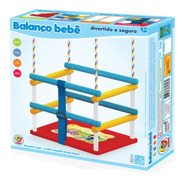 Balanço Bebê Vermelho Em Madeira Junges 0