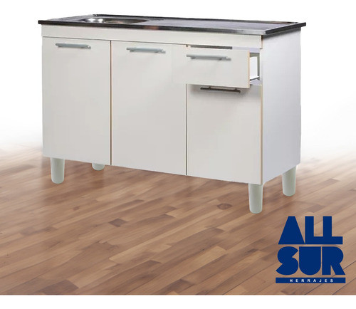 Pata Aluminio Anodizado Redonda 100mm Mueble Cocina X 4u 1