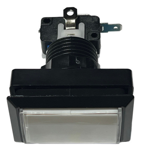 10 Botão Retangular Branco Com Micros E Led 0