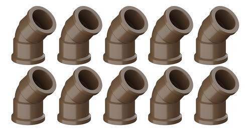 Kit 10 Cotovelo Joelho 3/4 25mm 45° Soldavel Marrom Conexão 0